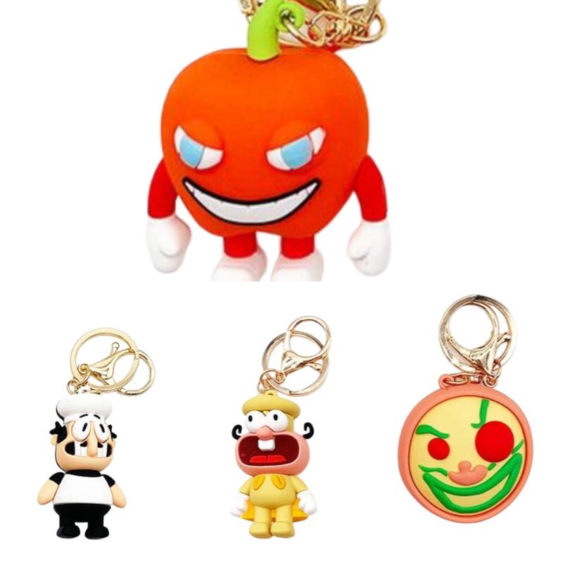 Tower Pizza Keychain Pepper Chef Pendant Cartoon Characters Decoration Accessory