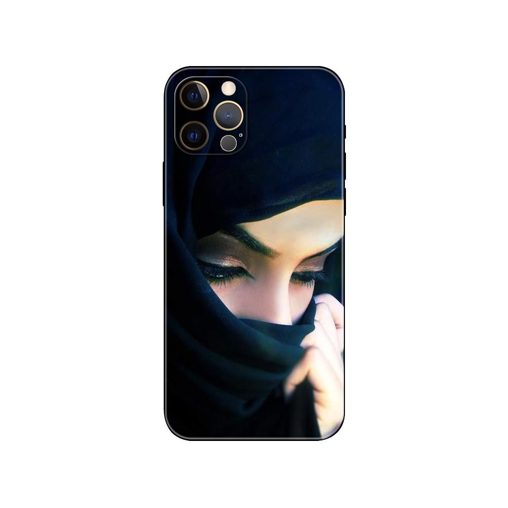 Чехол для телефона Hijab Face Muslim Islamic для iPhone 5 5s 2020se 6 6s 7 8 plus x 10 XR XS 11 12 13 mini pro MAX черная задняя крышка из ТПУ