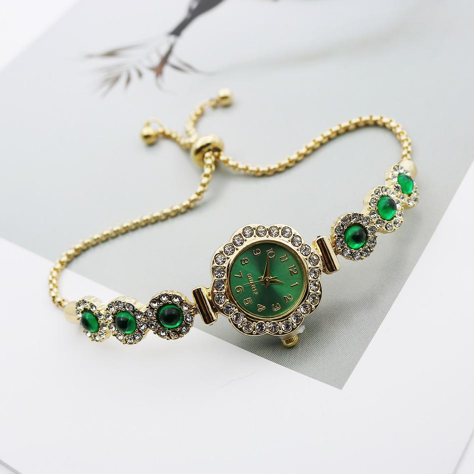 Женские часы Браслет из халцедона Часы на шнурке Свободная регулировка Легкая роскошь Темперамент Мода Кварцевые часы