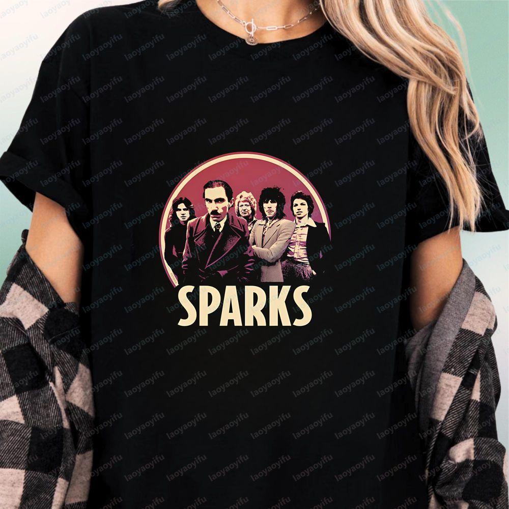 Sparks Band Season Trend Harajuku Short-Sleeved Unisex's and WoUnisex's Universal Shirt Pattern Large-Sized Comfortable T-Shirt