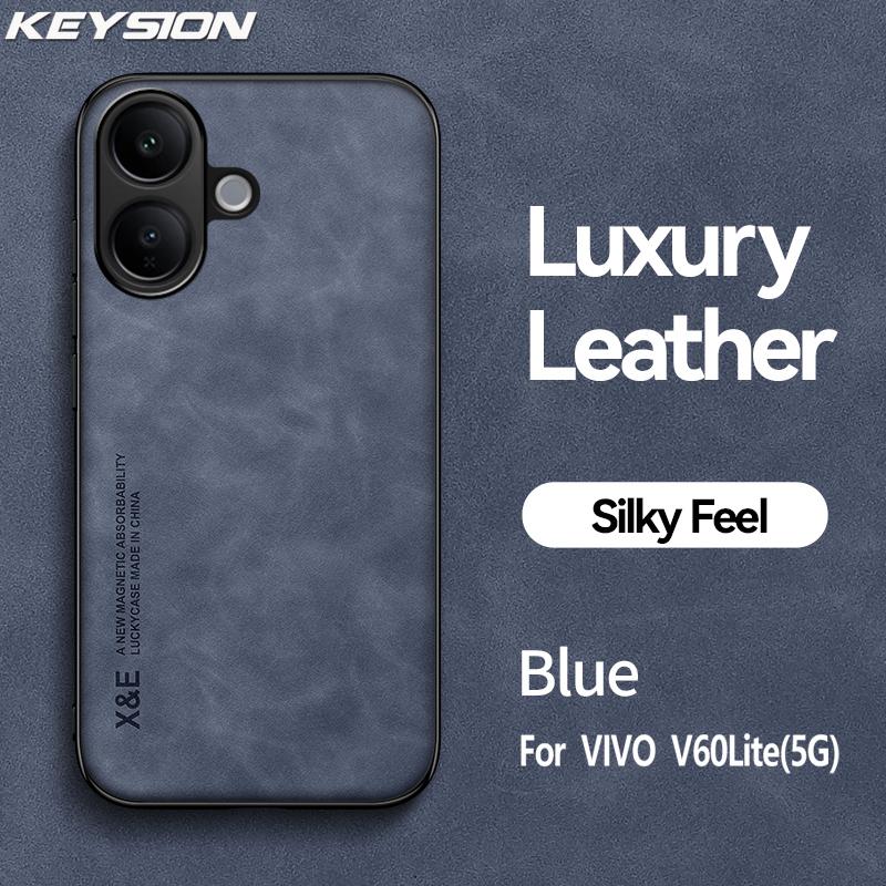 KEYSION Роскошный ретро чехол из искусственной ПУ кожи для VIVO V60 Lite 5G Мягкий силикон+ПК Противоударная задняя крышка для телефона для VIVO V60 Lite