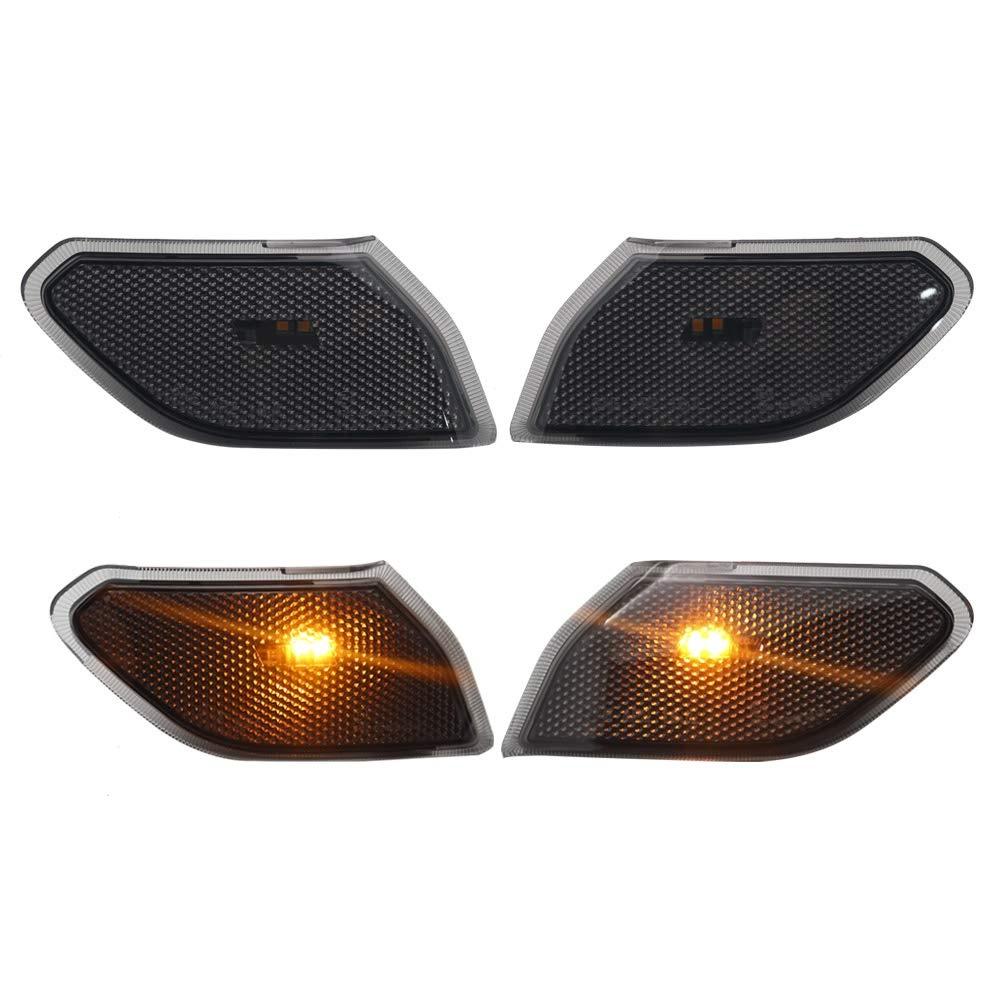 Smoke Front Fender LED Side Marker Light Amber Turn Signal Parking Lamp for Jeep Wrangler JL