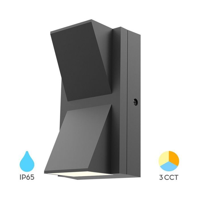 Applique murale LED Extérieure 2x6W 3en1 IP65 Gris