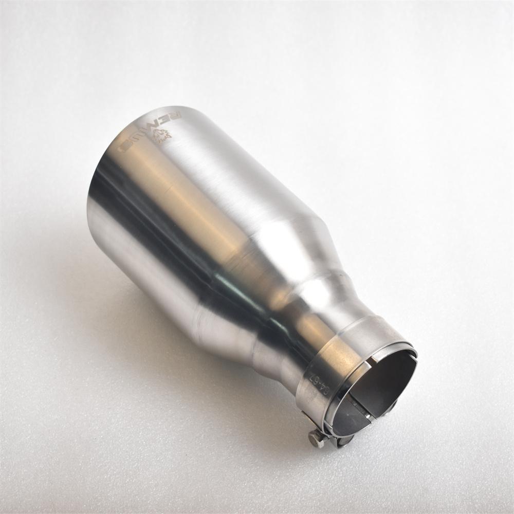 RE Exhaust nozzle 304 stainless steel silvery brushed single tube car exhaust nozzle 2.5 inches 4.5 inches car exhaust nozzle