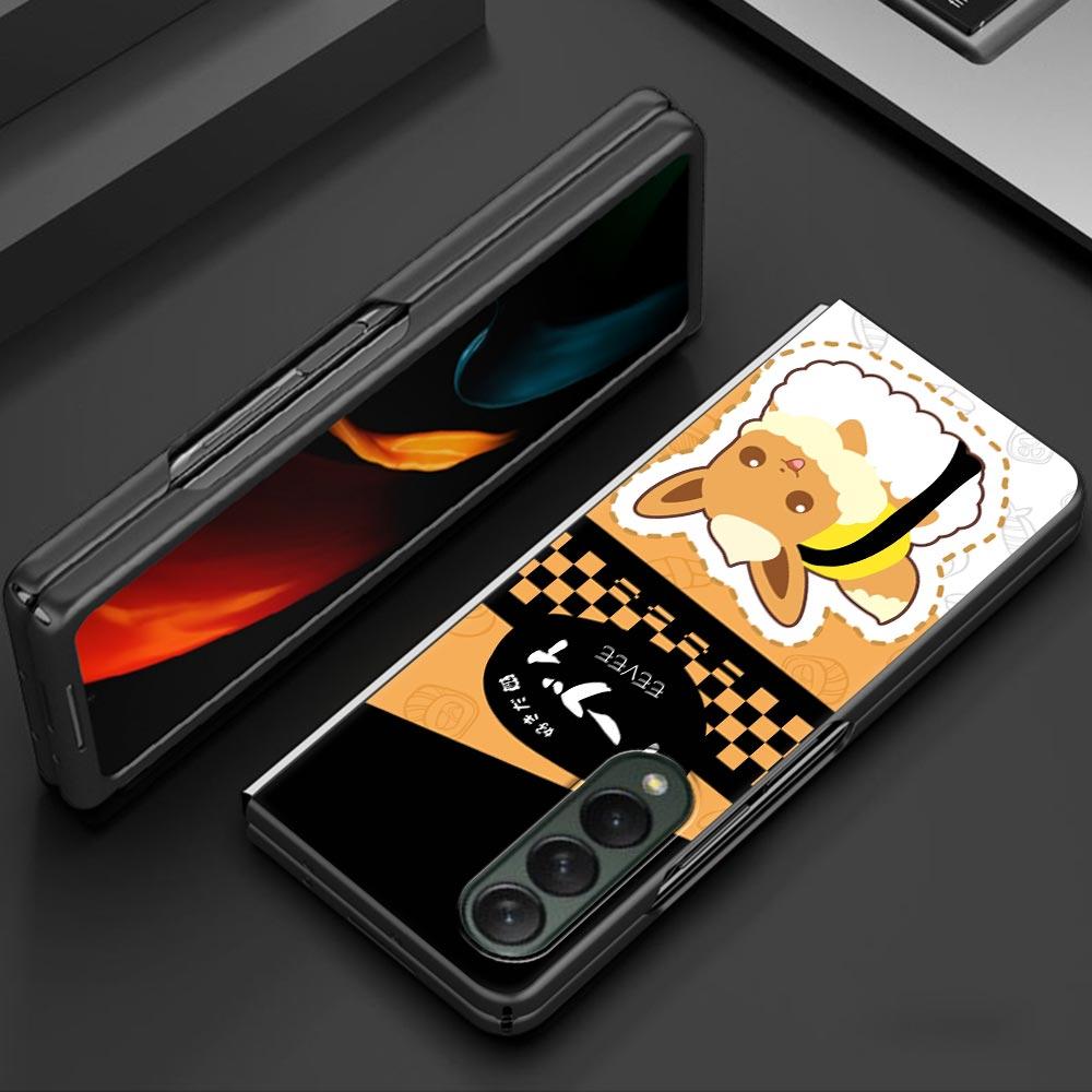 Чехол для Samsung Galaxy Z Fold 3 5G черный жесткий чехол для телефона Z Fold3 модный бампер противоударный ПК Funda Cartoon Pokemon Sushi Capa