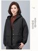 Women's Argyle Hooded Cotton Jacket 2024 - Thickened Short Coat for Autumn/Winter, Petite & Middle-Aged Styles