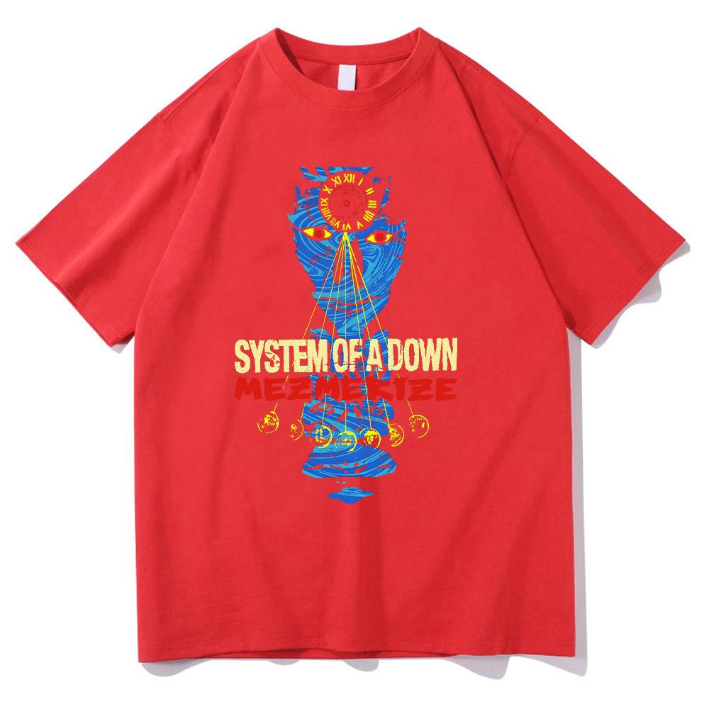 System of A Down Mezmerize Faded Cover T-Shirt Rock Band Men Women Vintage Alternative Metal Music Y2K T-shirt Men's Fashion Top