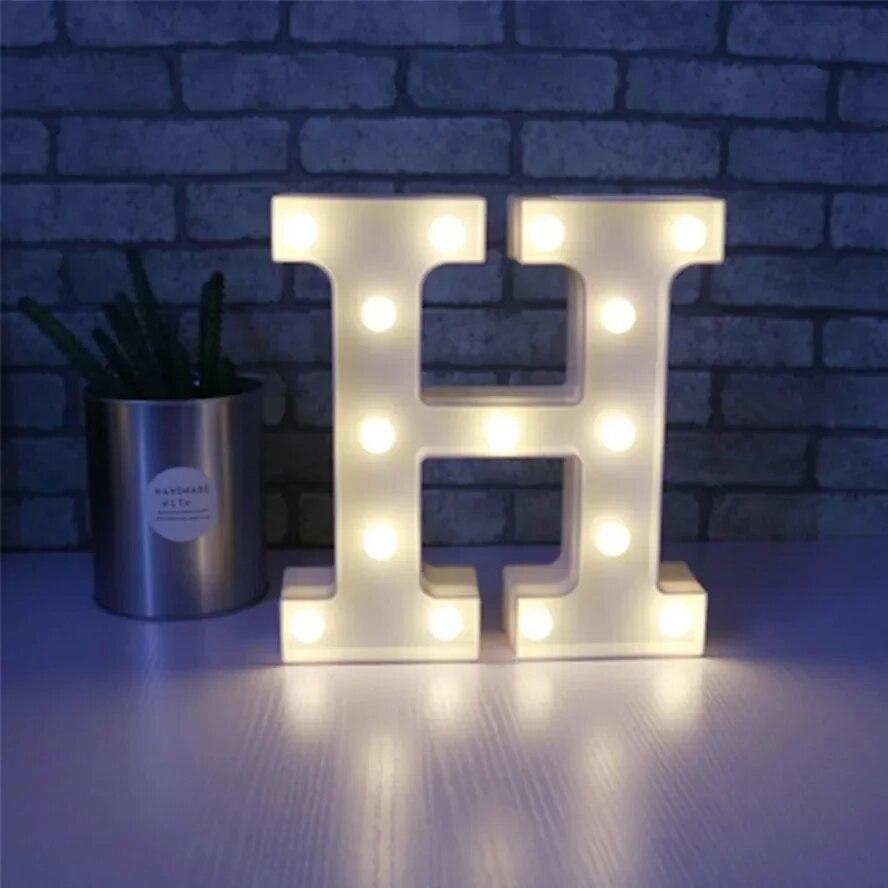 Alphabet Letter LED Lights Luminous Number Lamp Battery Warm Night Light for Home Wedding Birthday Christmas Party Decoration