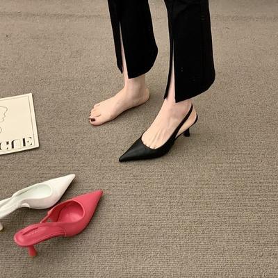 Модные женские босоножки, туфли-лодочки на тонких высоких каблуках с резинкой, черные, белые, бежевые, розовые, летние туфли для женщин, женские туфли-лодочки