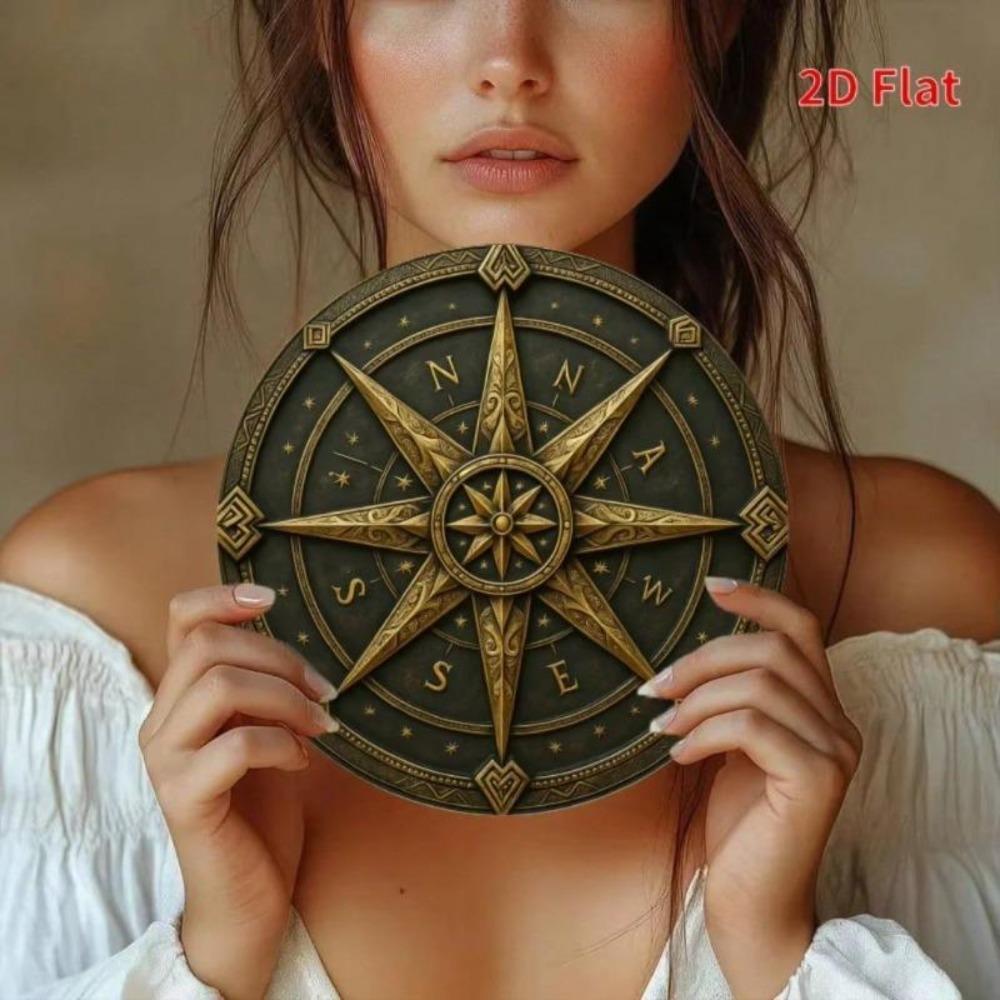 Винтажное Металлическое Настенное Искусство Декор Компас Круглый Железный Дизайн Римские Цифры Звезда