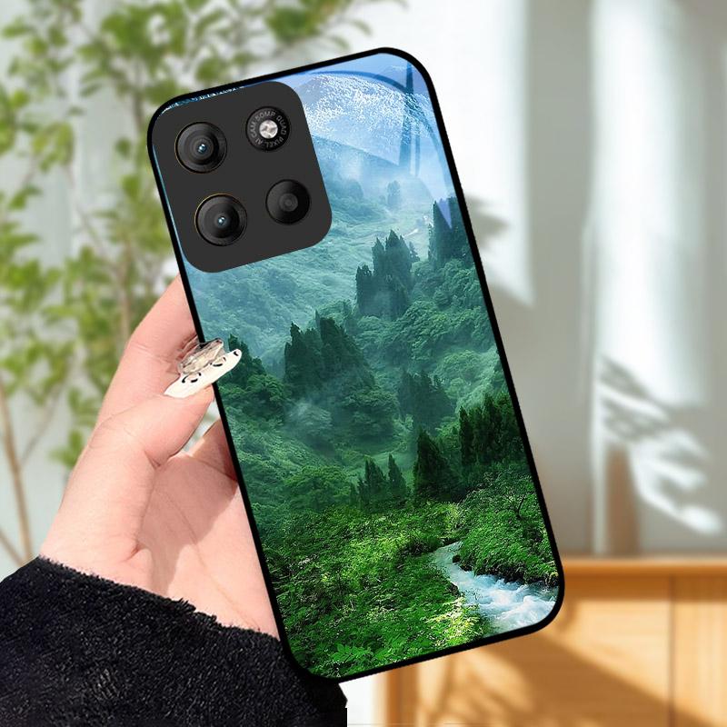 For Motorola Moto G15 Case Coque For Motorola MotoG15 Phone Case Luxury Tempered Glass Phone Cover G 15 Camera Protective Shell