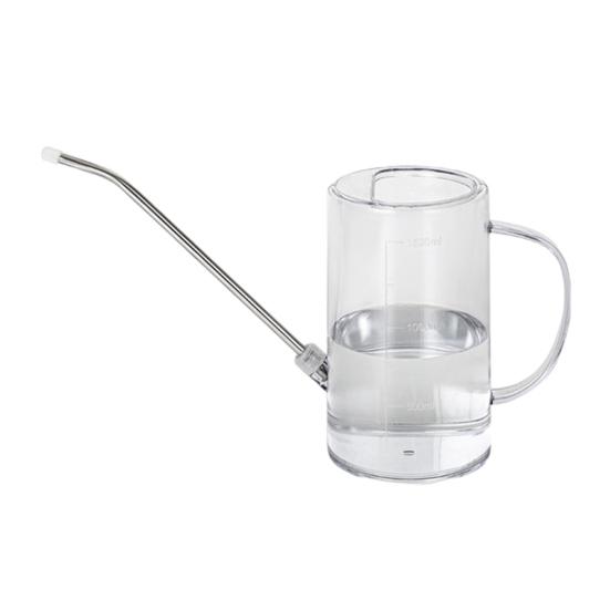 Лейка с длинным носиком 1 л/1,5 л Лейка со шкалой Прозрачный горшок для полива сада для комнатных и уличных растений, офисных цветов