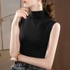 Half Turtleneck Base Shirt for Women New Women's Clothing with Solid Color Suspender Vest Sleeveless Waist Top