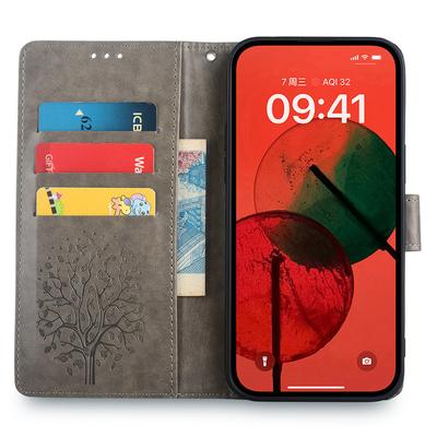 Кожаный чехол для Samsung Galaxy M15 5G с 3 слотами для карт, чехол с рисунком дерева