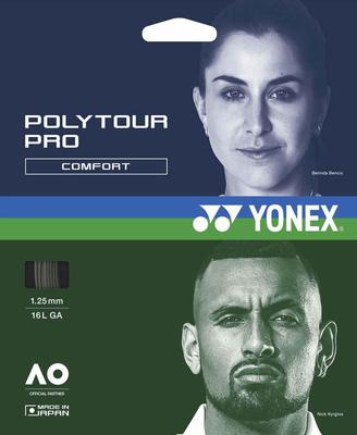 YONEX Теннисная струна Poly Tour Pro 125 PTGP125 (1,25мм) Струны, Графит, Толщина 1,25 мм