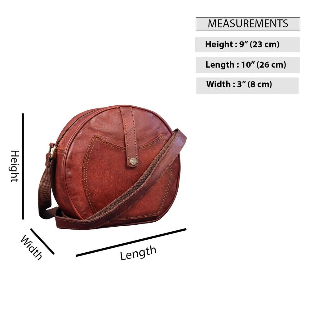 Genuine Leather Crossbody Bag Women's Shoulder Semi-Circular Daily Purse Handbag