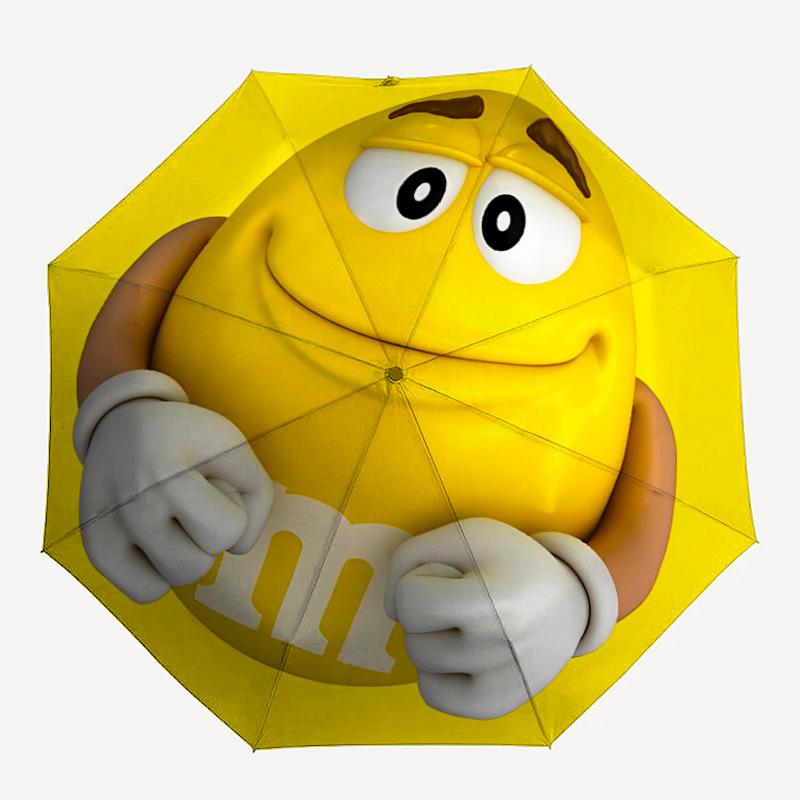 1PC M&M's Automatic Open/Close Umbrella, 8-Rib Sturdy Frame, Lightweight Portable Umbrella, Commute, Business - Ideal Gift for Friend, Vibrant Pattern