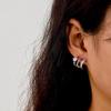 Trendy CZ Claw-Shape Stud Earrings for Women Minimalist Versatile Ear Piercing Accessories Fashion Dating Jewelry Wholesale