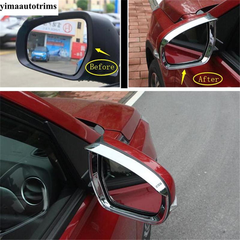 Rearview Mirror Rain Eyebrow / Side Door Handle Cover Trim ABS Chrome Exterior Accessories For Suzuki Vitara Escudo 2015 -