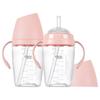 TGM Tritan Rice Straw Cup 240ml, Coral Pink, 2 Pcs.