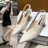 Fashion 2025 New Summer Women High Heels Footwear Elegant Slingback Pointed Toe Slip On Party Lady Stiletto Heels Women Pumps