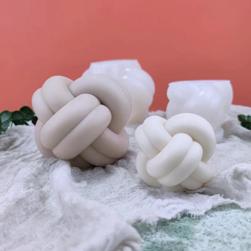 Новая силиконовая форма для свечи 'Узел крест-накрест', 3D, шпагат, сферическая, принадлежности для изготовления свечей, инструмент для литья мыла, гипса, эпоксидной смолы, ручной работы