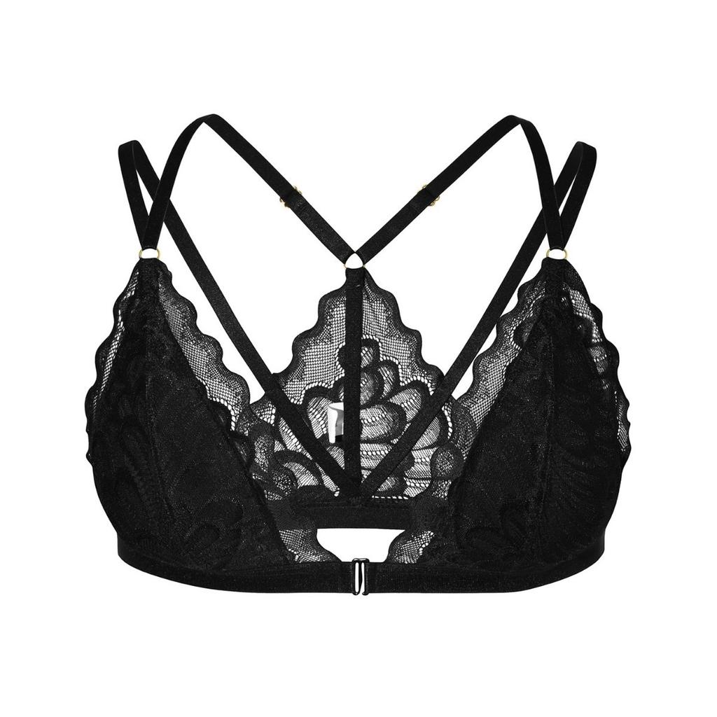 European and American Plus Size Lingerie Lace Gathered Front Buckle No Steel Ring Bra Sexy Big Chest Small Thin Cup Beautiful Back