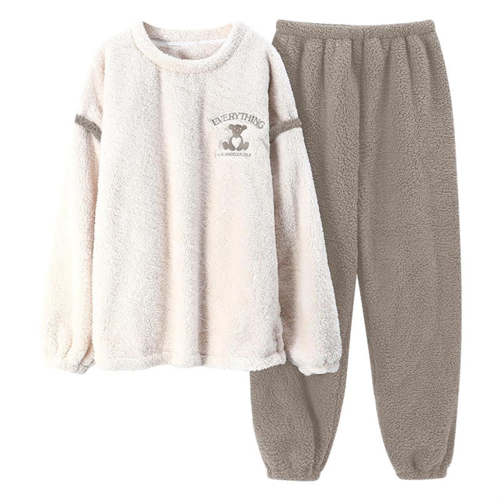 Mskikefly Пушистые и Теплые Машинная Стирка Идеальный Подарок Мягкие и Теплые для Осени и Легкие и Идеальные для Комплекта Парной Одежды Женская Пижама, Стираемая,