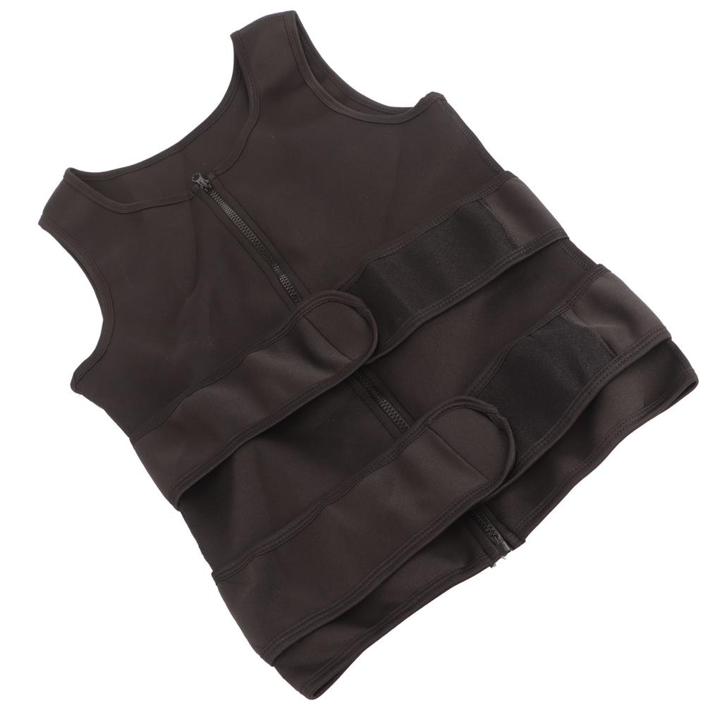 Мужской корректирующий жилет для тела, утягивающая майка без рукавов, впитывающая пот, для тяжелой атлетики, бокса, аэробных упражнений, черный, L