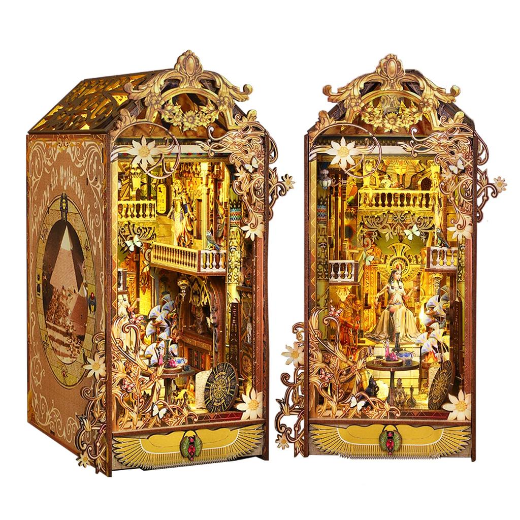 Spilay Booknook Миниатюрный кукольный домик Комплект для книг Подставка для книг Украшение кукольного домика DIY Поделка своими руками Деревянный подарочный кукольный домик для начинающих - День рождения,