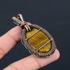 Тигровый глаз драгоценный камень из чистой медной проволоки обернутый ювелирный кулон ручной работы для подарка