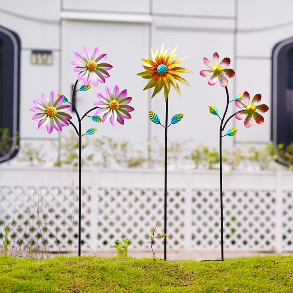 Metal Garden Stakes, Windmill Decorative Garden Stakes, Colorful Metal Flowers, Decorations, Suitable For Indoor And Outdoor Use