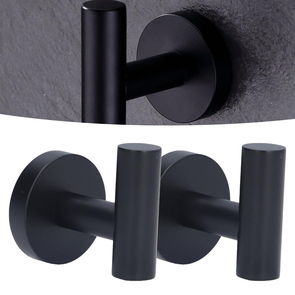 2 PCS Stainless Steel Towel Hook Compact Design Coat Hook Robe Hook Bathroom Kitchen Garage Closet