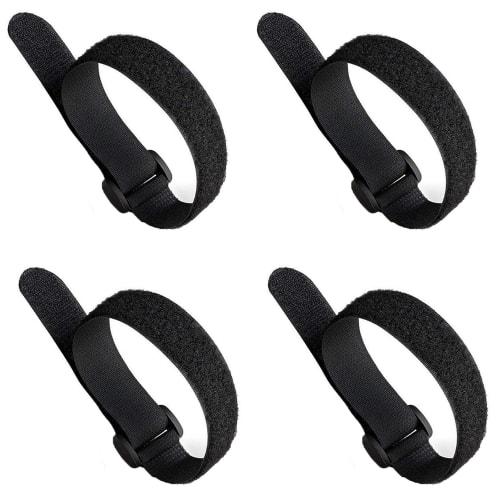 Stoooduo Cable Ties, Velcro, Cargo Tie Straps, Set of 4, 20*600mm, with Buckles, for Organizing Cords and Cables, Black
