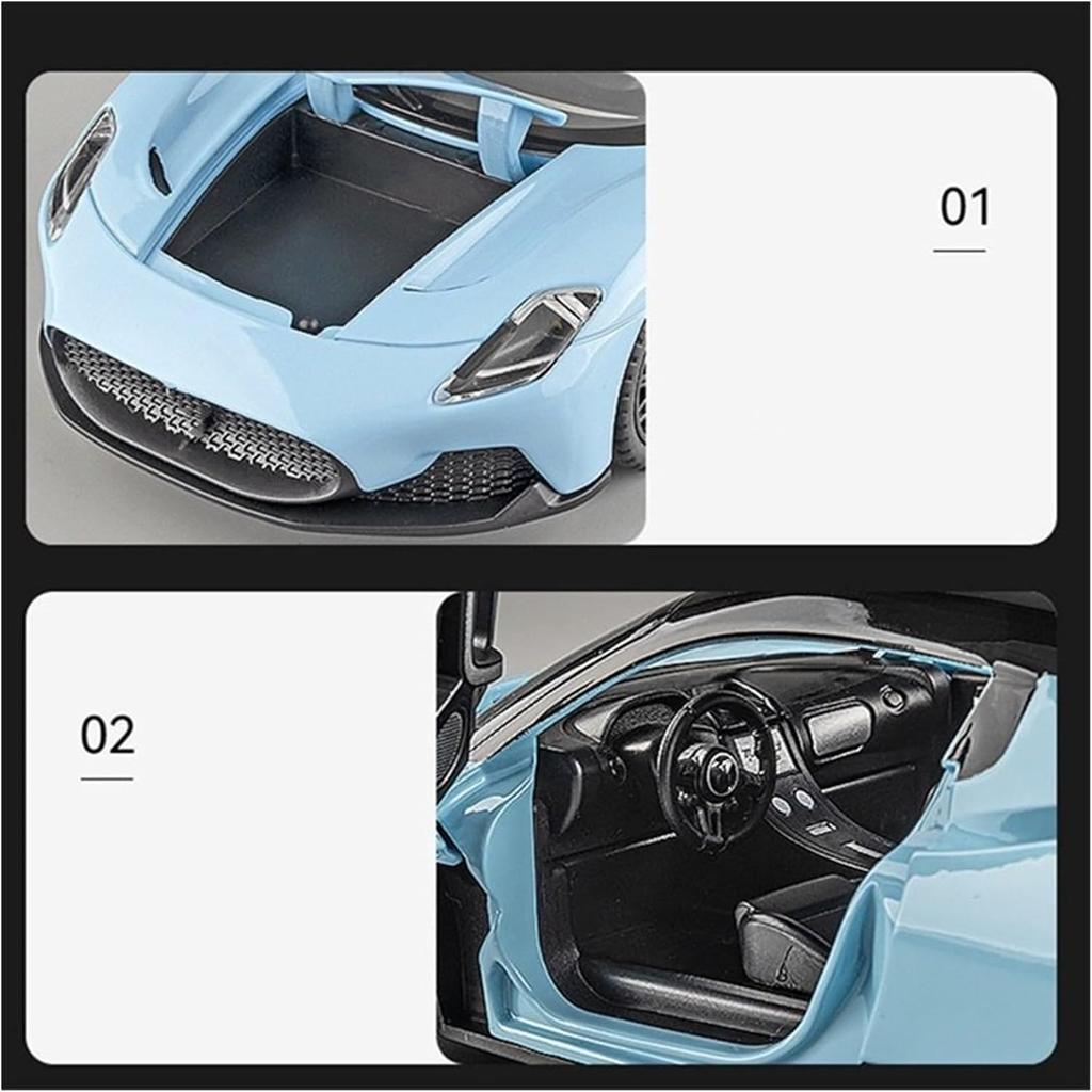 Масштаб 1/22 Maserati MC20, модель спортивного автомобиля со звуком и светом, откидная модель из сплава, литая под давлением модель автомобиля для детей, игрушка в подарок