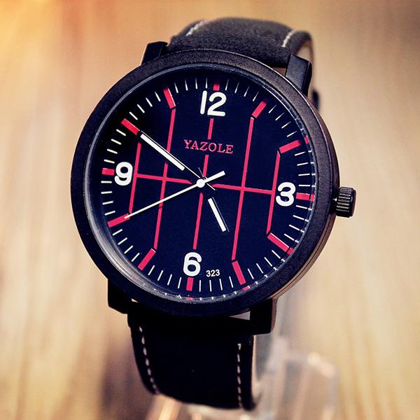 Yazole 323 Hot Sell Personalised Men Timepiece Low Price Leather Band Water Resist in Stock Business Watch Set for sale