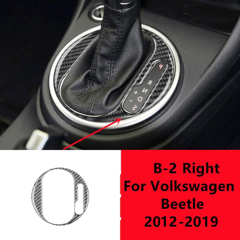 Накладка на панель передач из настоящего углеродного волокна для Volkswagen VW Beetle 2012-наклейка на панель переключения автомобиля, внутренняя отделка