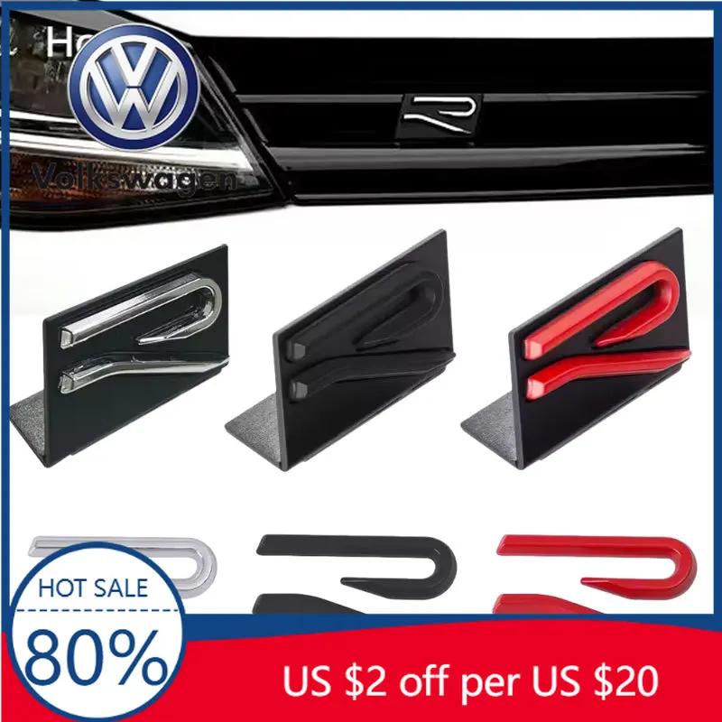 RUNTB1 Для VW Volkswagen Jetta MK5 Golf 3D Металлический Логотип Эмблема R Значок на Переднюю Решетку Автомобиля Наклейка на Задний Багажник Для Volkswagen VW Polo MK8 Pass