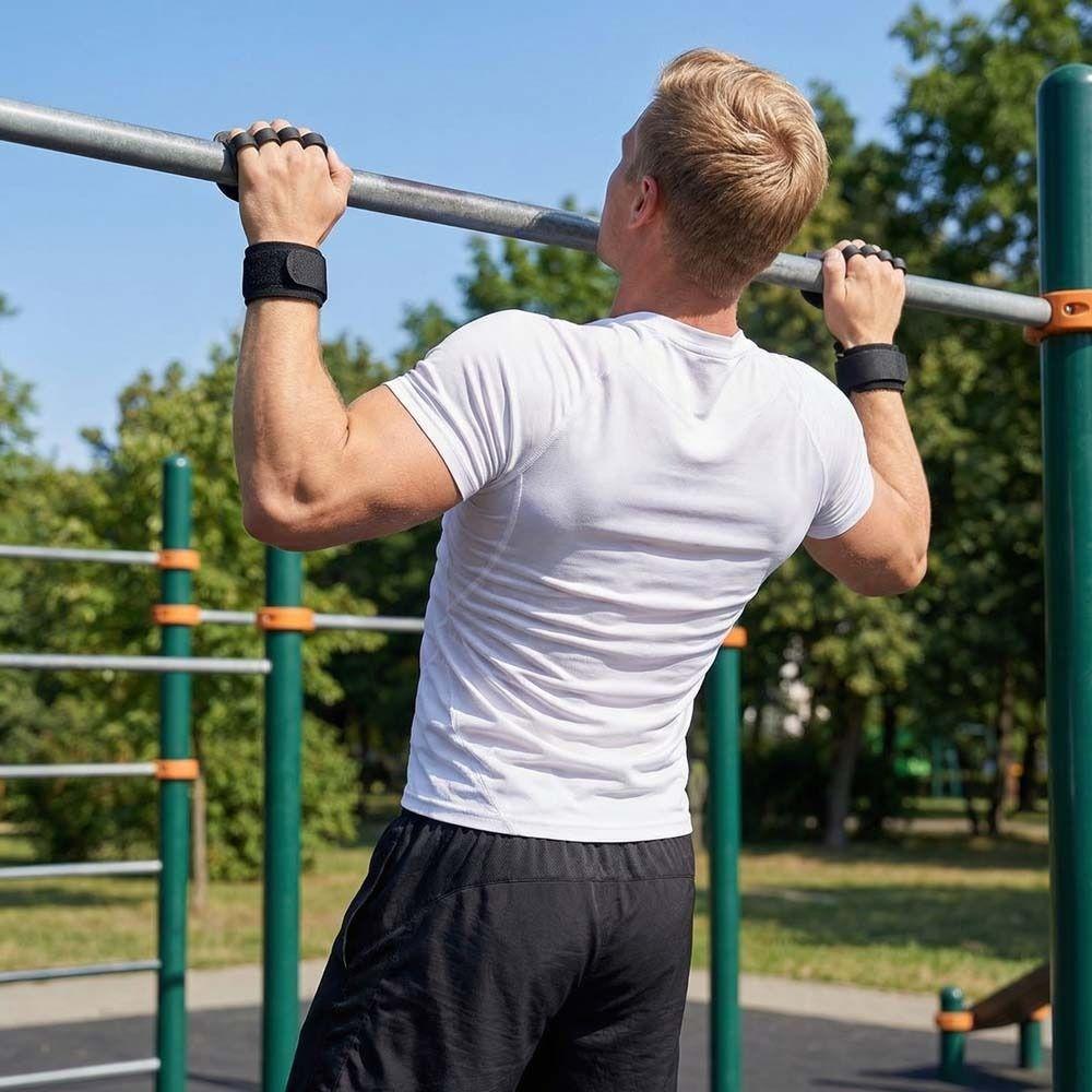 1 pc/ pair Ergonomic Shape Weight Lifting Grips Anti-Slip Grips Barbell Exercises