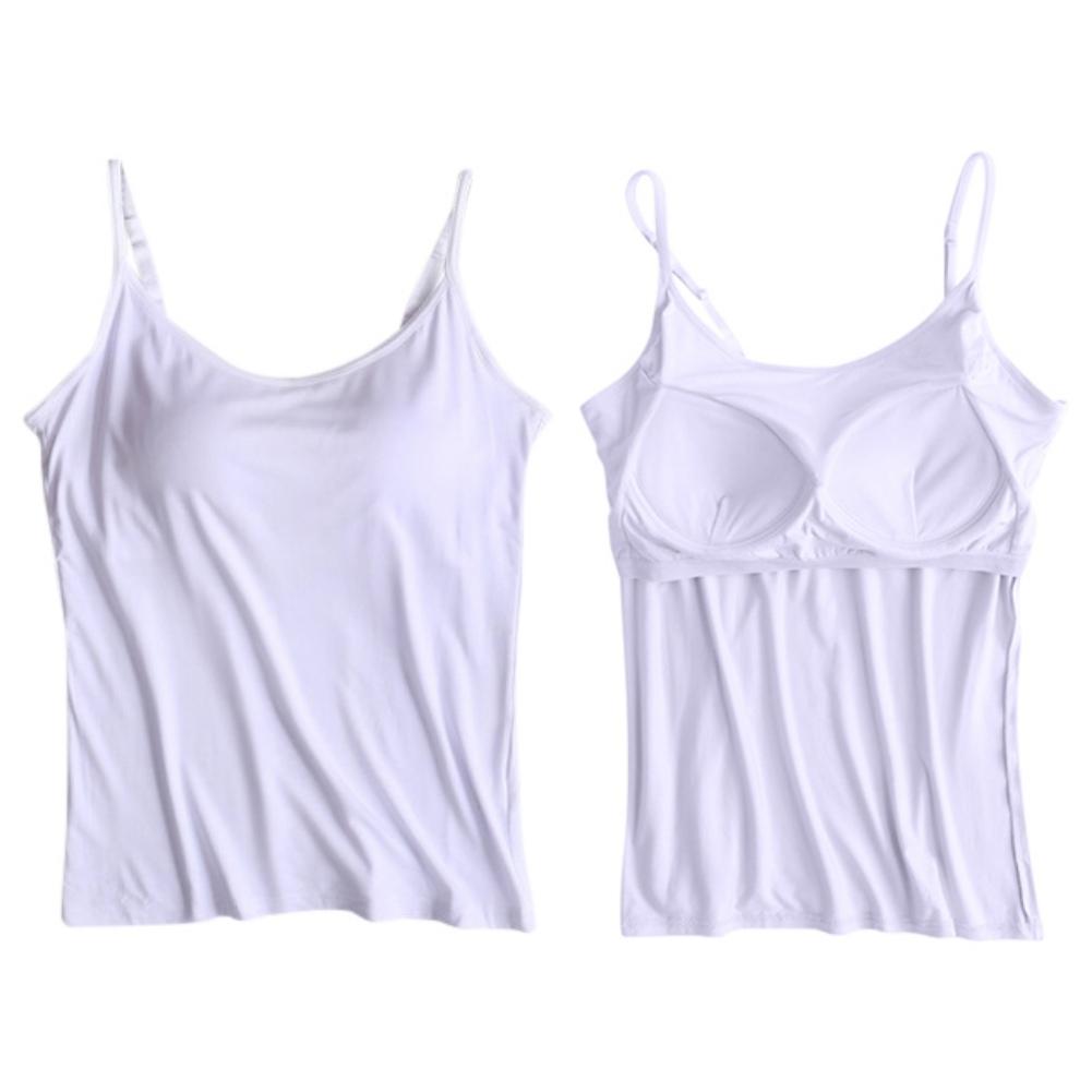 Мягкая майка, женский мягкий повседневный бюстгальтер, женский топ на бретельках, жилет, женский топ со встроенным бюстгальтером, регулируемый ремень