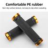 PE Rubber MTB Grips Alloy Cuffs Bilateral Lock Bicycle Handle Grip Anti-skid Cycling Handlebar Sleeve BMX Bike Accessories
