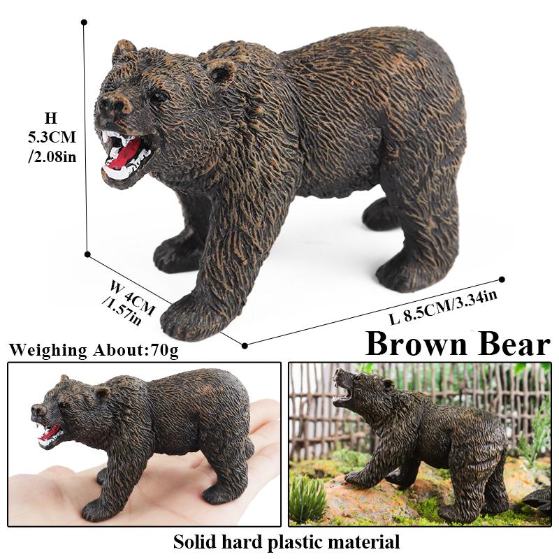Oenux Симуляция Дикие Фигурки Черный Медведь Вомбат Енот Модель Фигурки Лесные Животные Игрушка Украшение Дома Детское Образование