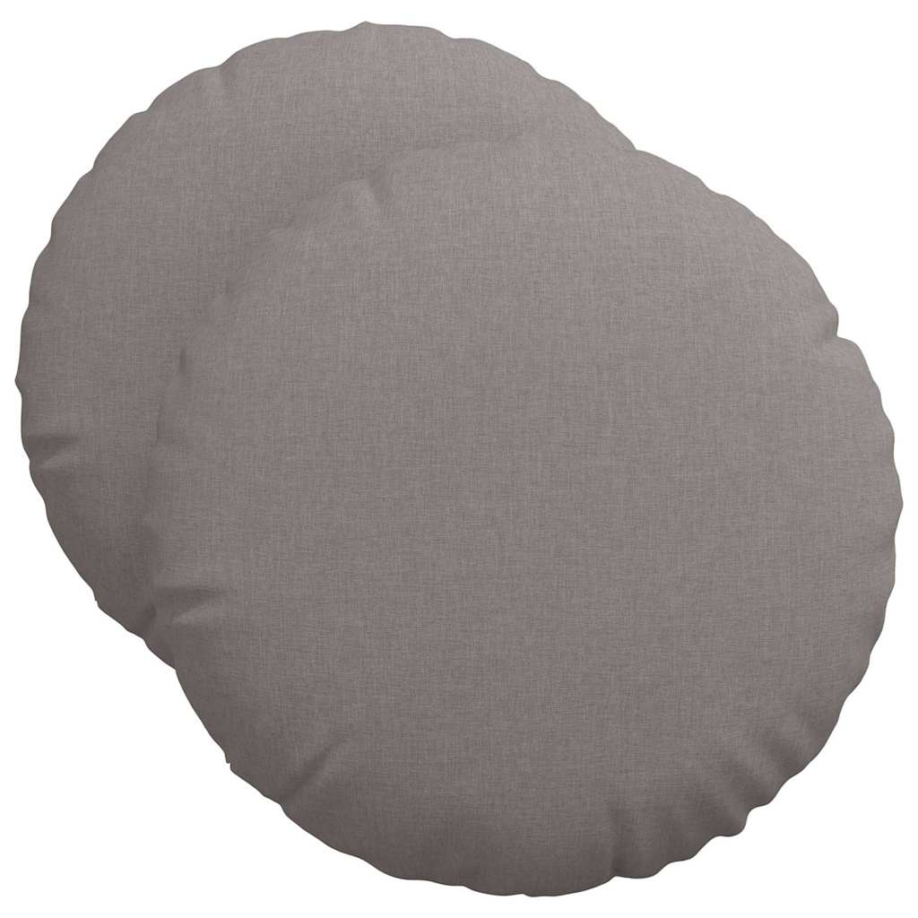 Seat Cushion 2 pcs Taupe Ø50 x 19 cm Fabric
