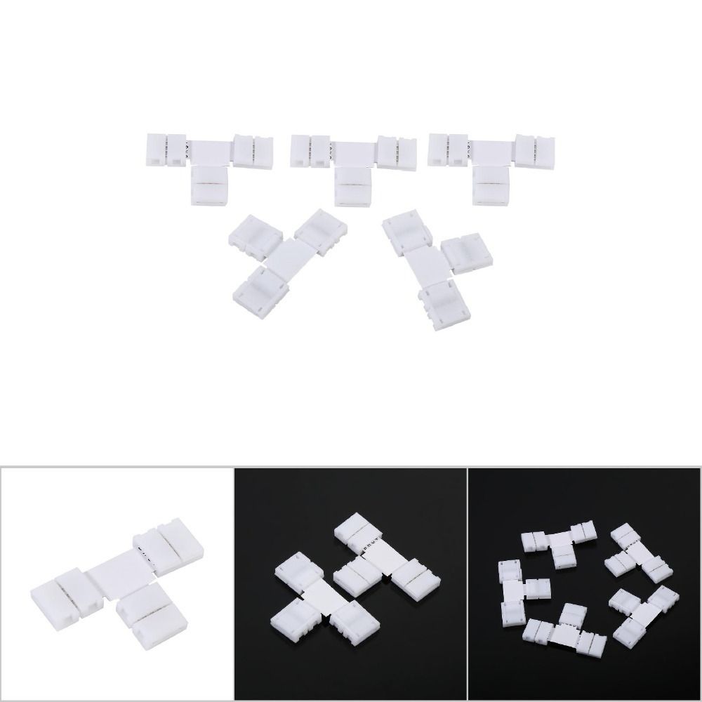 RGB LED Strip Connector Kit T/L Shape Quick Splitter Corner Connector For 5050 LED Strip