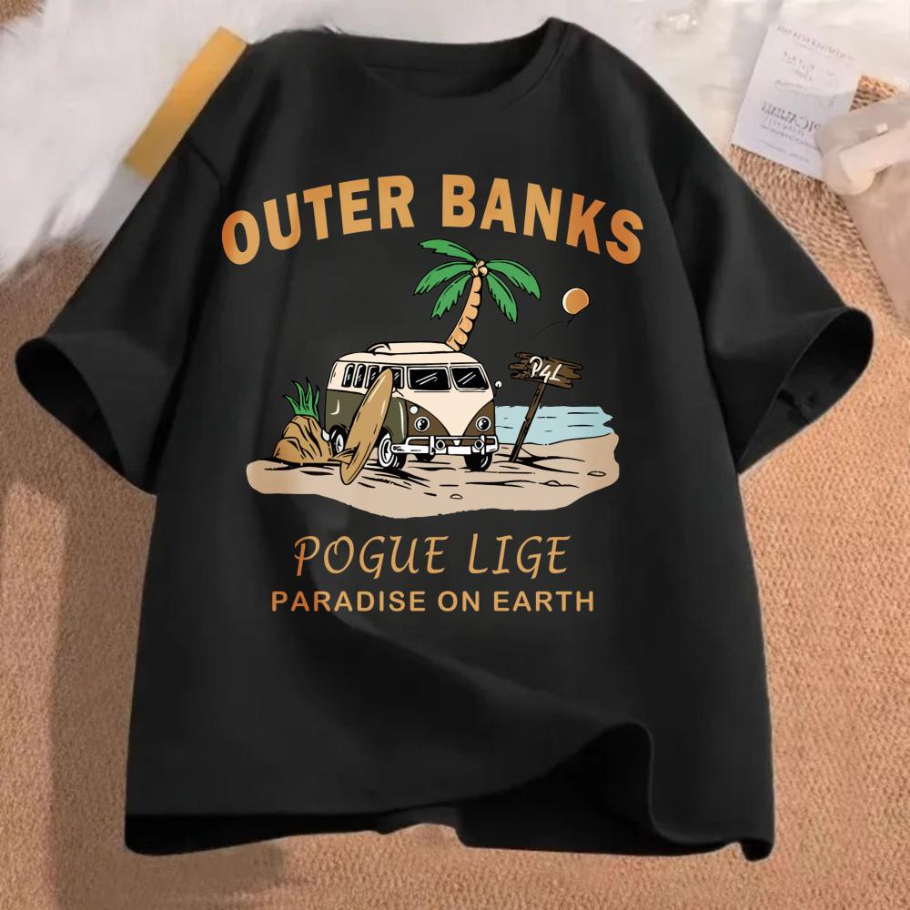 Женская повседневная футболка Outer Banks Pogue Life с принтом букв, пляжный графический дизайн, модная повседневная толстовка в стиле HipHop, унисекс, Harajuku