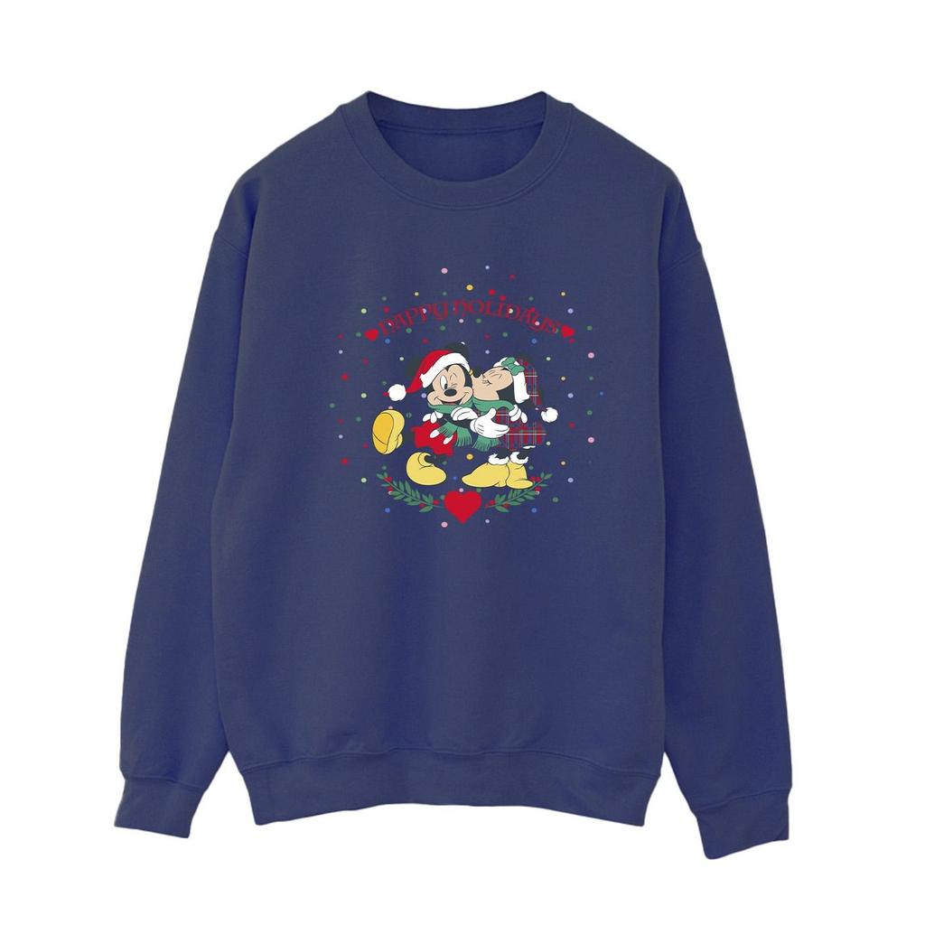 Disney Womens/Ladies Mickey Mouse Mickey Minnie Christmas Sweatshirt