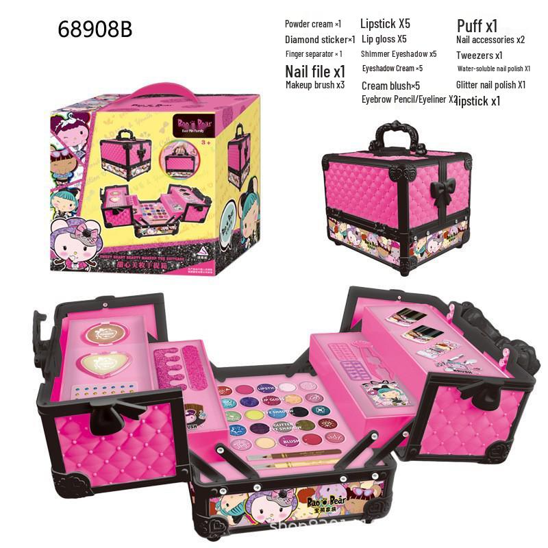 Детский набор для макияжа: Лак для ногтей, помада, тени для век для сцены и ролевых игр