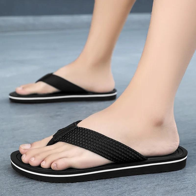 Мужские тапочки, новые летние дышащие мягкие повседневные тапочки на платформе, высококачественные нескользящие шлепанцы, пляжные тапочки