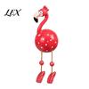 Flamingo Figurine Cute Dangle Leg Figurine, Tropical Polka Dot Statue, Whimsical Patio Shelf Decoration Resin Home Decor Ornament for Indoor