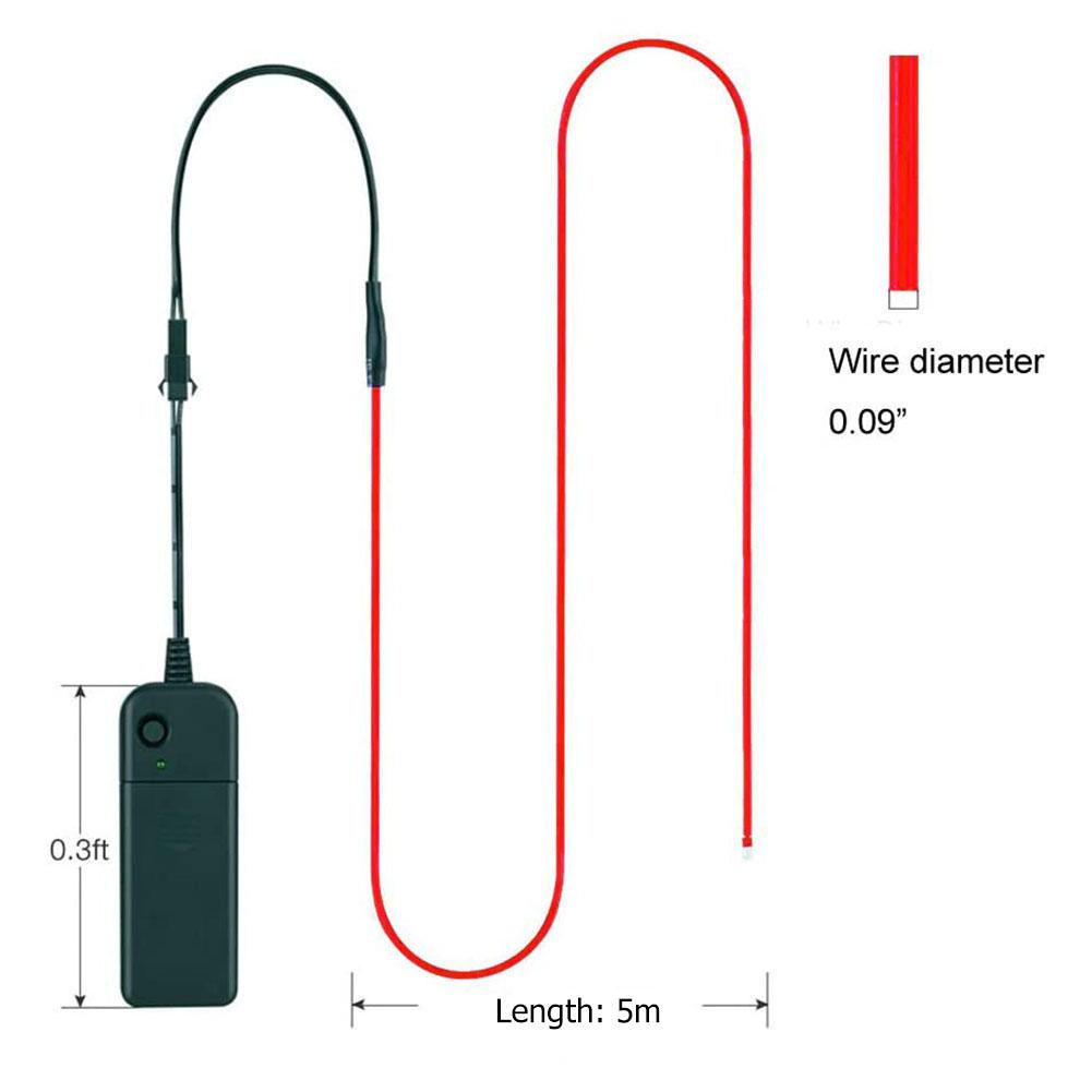 Светящаяся ультра-яркая гибкая светящаяся линия, веревочная трубка, неоновая коробка для батарей, набор костюмов «сделай сам», декор одежды
